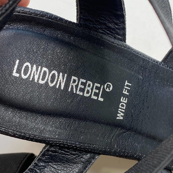 London Rebel Strappy Cork Wedges Size W6 - Picture 5 of 5